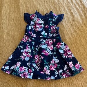 Janie and Jack Navy and Pink Floral Dress